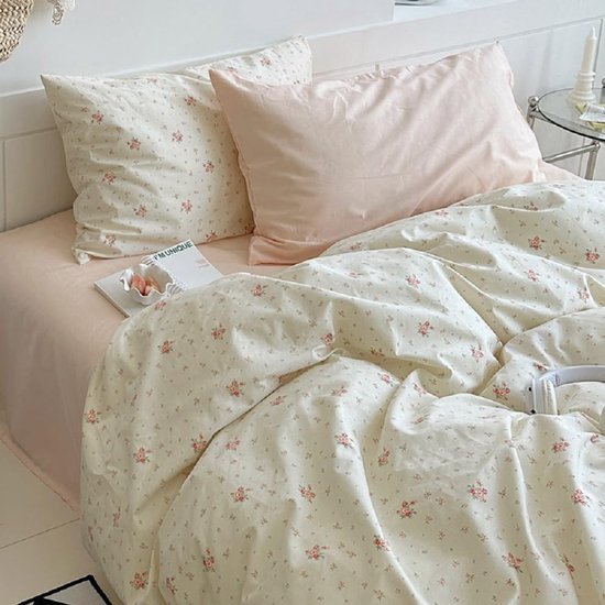 Unyqoos® Elegant dekbedovertrek met bloemmotief en kussensloop van zachte microvezel