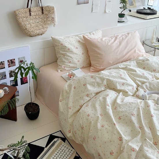 Unyqoos® Elegant dekbedovertrek met bloemmotief en kussensloop van zachte microvezel