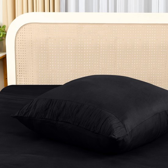 Unyqoos® Beddengoedset van Microvezel Polyester met Ritssluiting en Envelopsluiting in Zwart