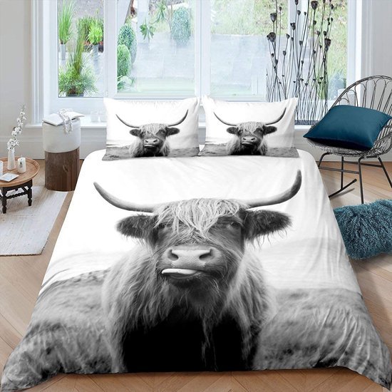 Unyqoos® Grappig en Schattig Beddengoed met Koeienmotief voor Kinderen en Jongeren - 135 x 200 cm