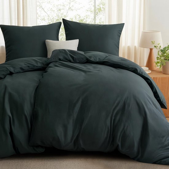 550x550-12960.jpg Unyqoos® Zachte en ademende katoenen beddengoedset met ritssluiting in antraciet