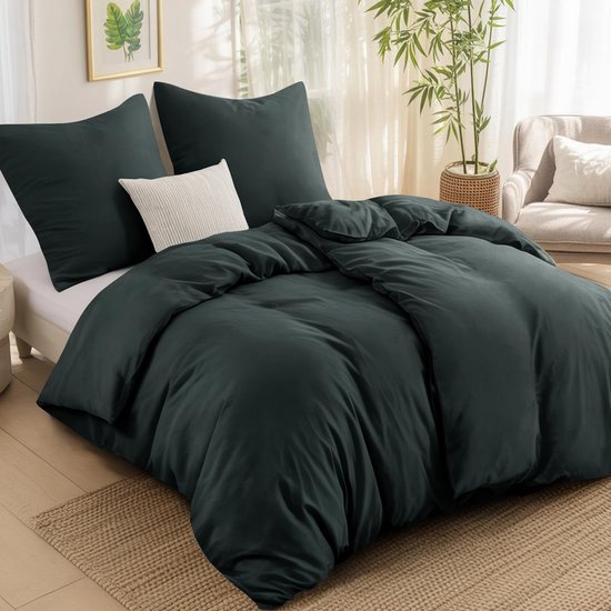 550x550-12962.jpg Unyqoos® Zachte en ademende katoenen beddengoedset met ritssluiting in antraciet