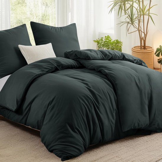550x550-12963.jpg Unyqoos® Zachte en ademende katoenen beddengoedset met ritssluiting in antraciet