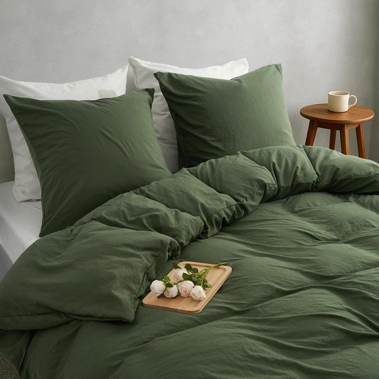 Unyqoos® Beddengoed Set voor Zomernachten - 4-Delig, Voorgewassen Microvezel en Katoenmix met Ritssluiting