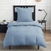 550x550-13020.jpg Unyqoos® Zachte katoenen beddengoedset in grijsblauw met ritssluiting en kussensloop