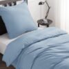 550x550-13021.jpg Unyqoos® Zachte katoenen beddengoedset in grijsblauw met ritssluiting en kussensloop