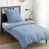 550x550-13022.jpg Unyqoos® Zachte katoenen beddengoedset in grijsblauw met ritssluiting en kussensloop