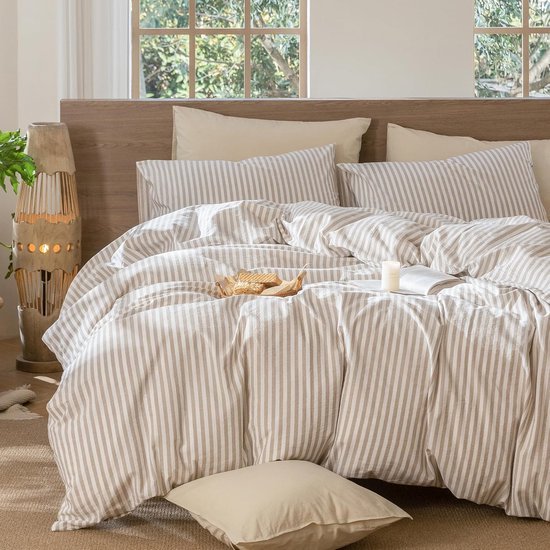Unyqoos® Comfortabele en ademende katoenen beddengoedset met ritssluiting en kussenslopen