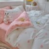 Unyqoos® Omkeerbaar microvezel dekbedovertrek voor kinderen met hartjespatroon
