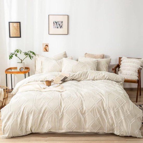 Unyqoos® Stijlvolle Boho Beddengoedset met Geometrisch Ontwerp en Ritssluiting voor Optimaal Comfort