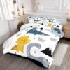 Unyqoos® Luxe vier seizoenen dekbedset met dinosaurusmotief voor kinderen en volwassenen