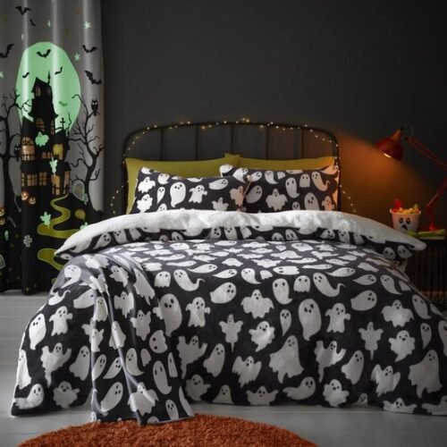 550x550-13099.jpg Unyqoos® Omkeerbaar fleece beddengoed met schattige spookprint voor tweepersoonsbed