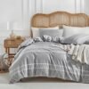 Unyqoos® Stijlvolle Grijze Dekbedovertrekset 200x200cm met Bohemian Motief en Kussenslopen