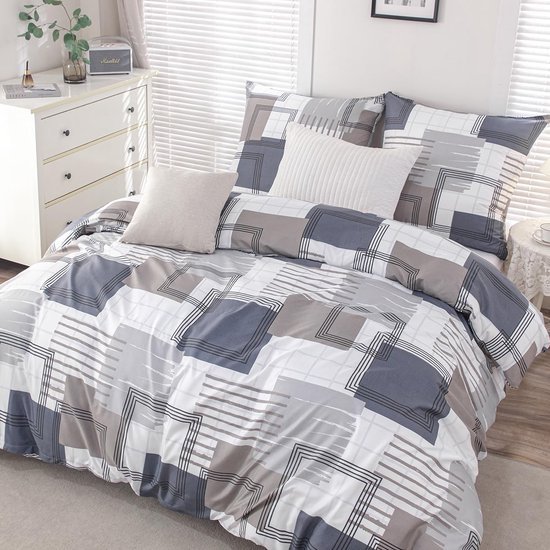 550x550-13133.jpg Unyqoos® Stijlvol en comfortabel beddengoed met geometrisch patroon in blauw 155 x 220
