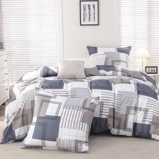 550x550-13134.jpg Unyqoos® Stijlvol en comfortabel beddengoed met geometrisch patroon in blauw 155 x 220