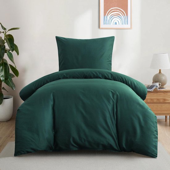 Unyqoos® Comfortabel katoenen dekbedovertrek met kussensloop en ritssluiting