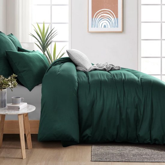 Unyqoos® Comfortabel katoenen dekbedovertrek met kussensloop en ritssluiting