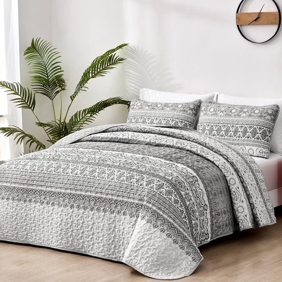 Unyqoos® Luxueuze 3-Delige Spreiset voor Slaapkamer en Woonkamer met Kussenslopen