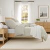 Unyqoos® Luxe 4-delige beddengoedset van microvezel met effen beige design