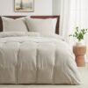 Unyqoos® Luxe 4-delige beddengoedset van microvezel met effen beige design