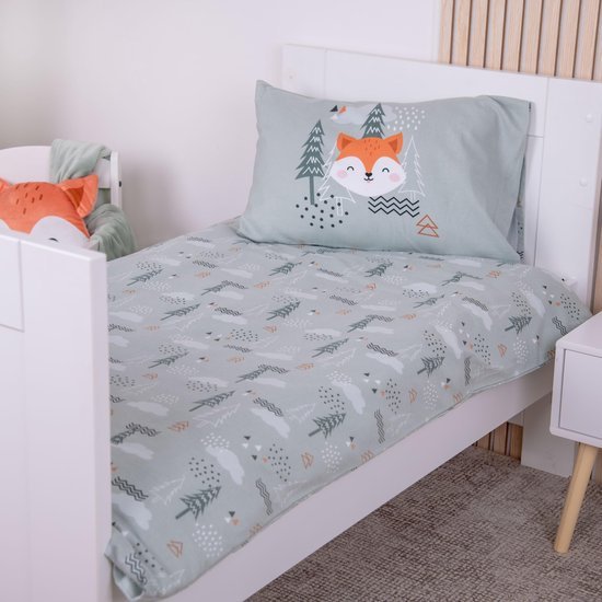 Unyqoos® Flanellen Beddengoedset voor Kinderen met Dubbelzijdig Bosmotief