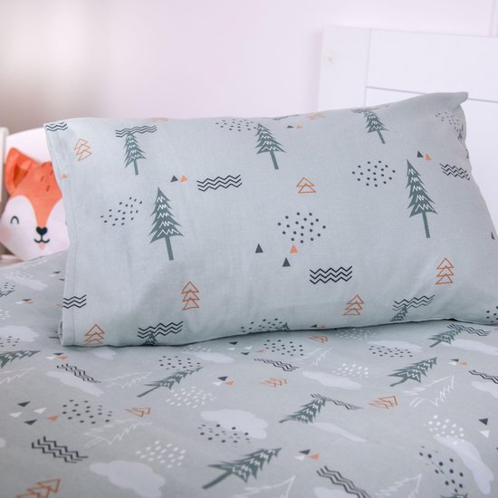 Unyqoos® Flanellen Beddengoedset voor Kinderen met Dubbelzijdig Bosmotief