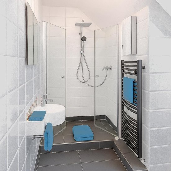 550x550-13254.jpg Unyqoos® Set van 6 Zachte en Absorberende Microvezel Handdoeken in Blauw voor Verschillende Toepassingen