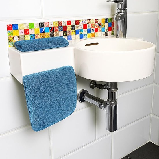550x550-13255.jpg Unyqoos® Set van 6 Zachte en Absorberende Microvezel Handdoeken in Blauw voor Verschillende Toepassingen