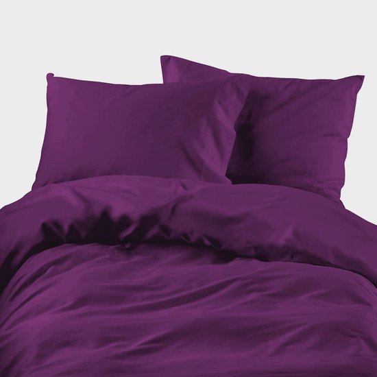 Unyqoos® Comfortabel en stijlvol paars met ritssluiting voor tweepersoonsbed