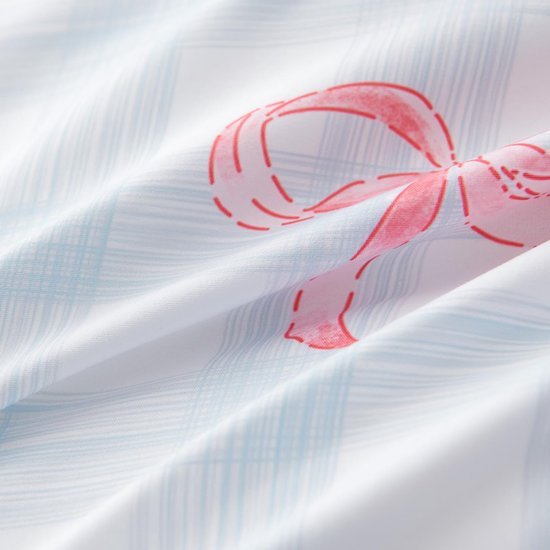 Unyqoos® Dubbelzijdig dekbedovertrek met roze strik en kussensloop voor allergievrije nachtrust