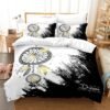 Unyqoos® Comfortabele Boho Beddengoedset met Veren en Bloemenpatroon voor Tweepersoonsbed