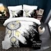 Unyqoos® Comfortabele Boho Beddengoedset met Veren en Bloemenpatroon voor Tweepersoonsbed