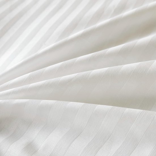 Unyqoos® Luxe hotelkwaliteit beddengoed set van katoen met damaststrepen en ritssluiting