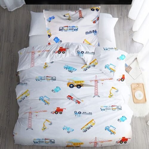 Unyqoos® Kinderbeddengoed Set met Autopatroon van Katoen voor Jongens en Meisjes