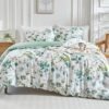 Unyqoos® Drie-delige set beddengoed met botanisch design en microvezel comfort