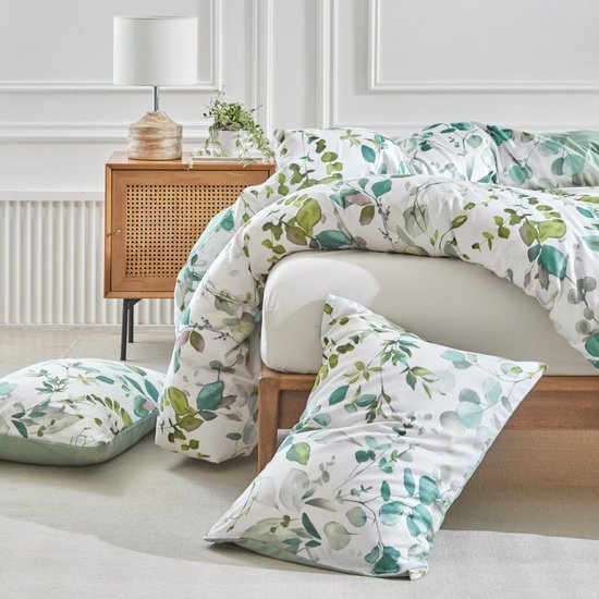 Unyqoos® Drie-delige set beddengoed met botanisch design en microvezel comfort