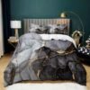 Unyqoos® Moderne 3-delige Beddengoedset met Marmerlook en Microvezel, 180 x 200 cm