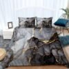 Unyqoos® Moderne 3-delige Beddengoedset met Marmerlook en Microvezel, 180 x 200 cm