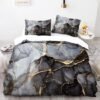Unyqoos® Moderne 3-delige Beddengoedset met Marmerlook en Microvezel, 180 x 200 cm