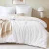 Unyqoos® Zachte en Ademende Beddengoedset van Microvezel met Ritssluiting in Neutrale Kleur