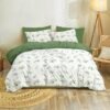 Unyqoos® Luxe beddengoedset met botanisch motief en zachte microvezel voor comfort