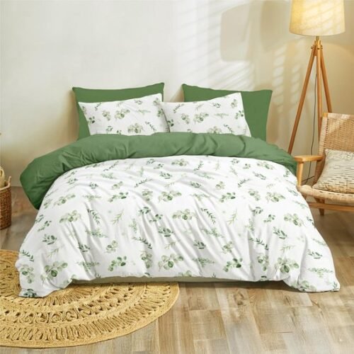 Unyqoos® Luxe beddengoedset met botanisch motief en zachte microvezel voor comfort