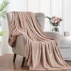 Unyqoos® Extra grote, zachte fleecedeken voor bank of bed in beige kleur