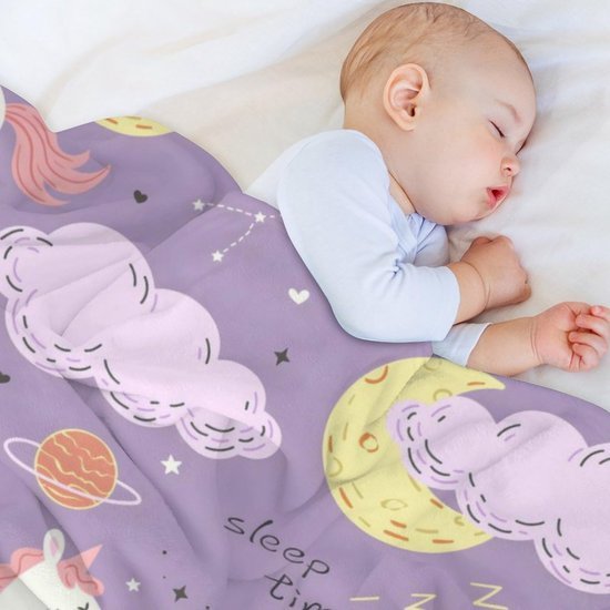 Unyqoos® Gezellige en kleurrijke eenhoorndeken voor kinderen en woondecoratie