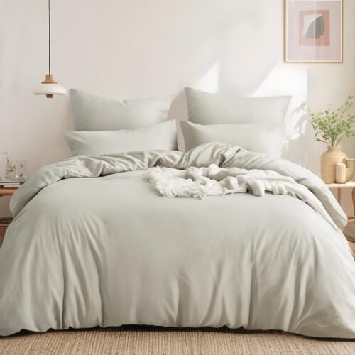 Unyqoos® Zachte en ademende katoenen dekbedovertrekset met ritssluiting 240 x 220 cm