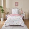 550x550-13468.jpg Unyqoos® Roze Kinderbeddengoedset met Bloemenprint en Kussensloop van Microvezel