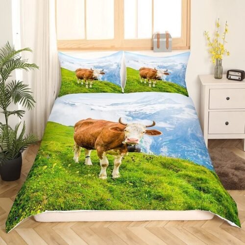 Unyqoos® Charmante Boerderij Dierenprint Dekbedovertrekset voor Kinderen en Volwassenen met Kussensloop, 135 x 200 cm