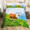Unyqoos® Charmante Boerderij Dierenprint Dekbedovertrekset voor Kinderen en Volwassenen met Kussensloop, 135 x 200 cm