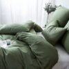 Unyqoos® Premium Katoenen Beddengoedset 220 x 240 cm met Elegante Donkergroene Afwerking voor Optimaal Comfort