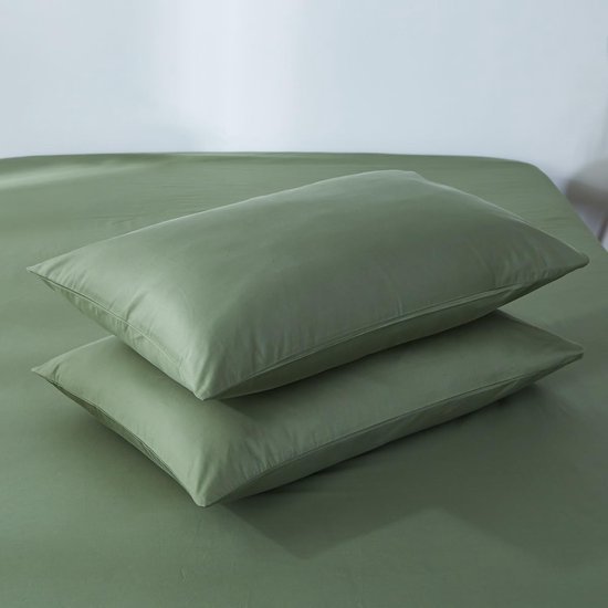 Unyqoos® Premium Katoenen Beddengoedset 220 x 240 cm met Elegante Donkergroene Afwerking voor Optimaal Comfort